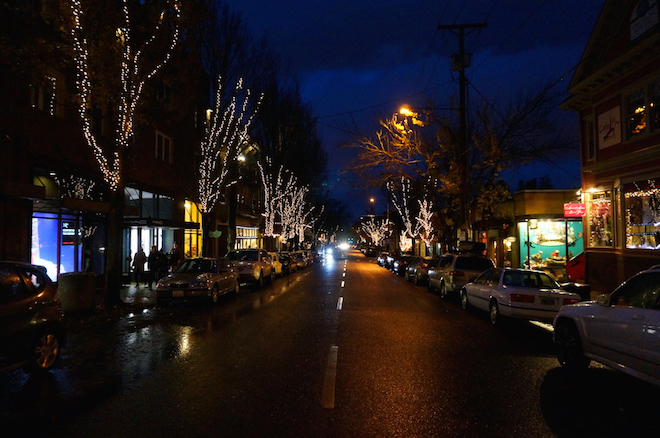 portland night christmas winter