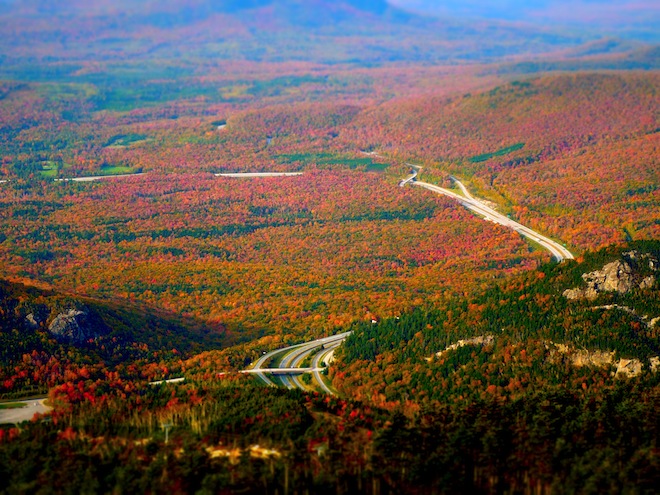 The view on top of Cannon Mountain, New Hampshire