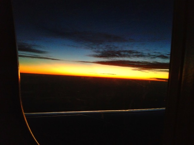 airplane sunset