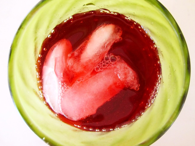 Homemade agua de jamaica