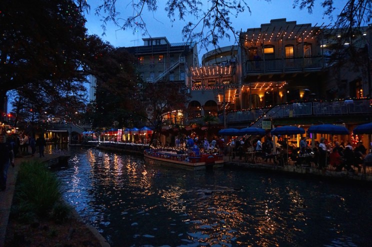 San Antonio river walk holiday lights