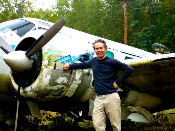 This is him after he crashed his plane in the jungle. 