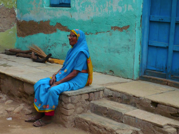 india street colors woman
