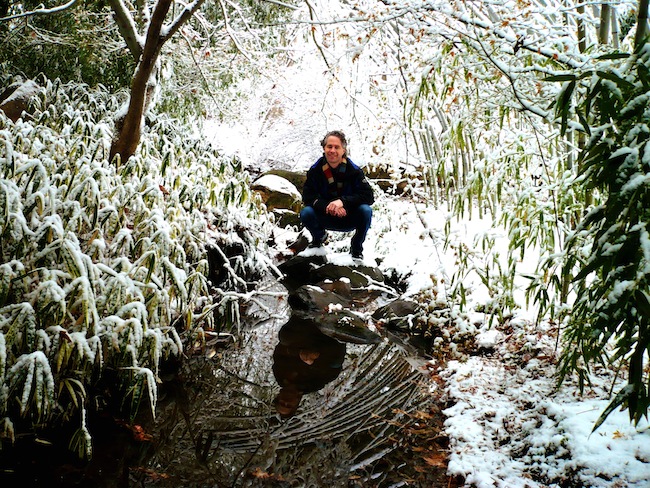 Josh's reflection at Duke Gardens, Durham, NC