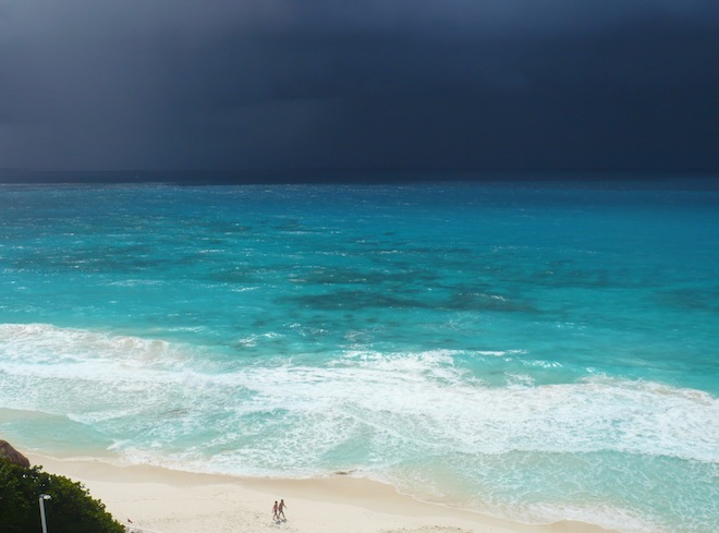 Cancun beach storm