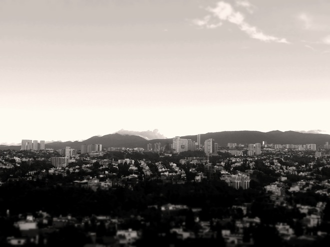 mexico city view bw