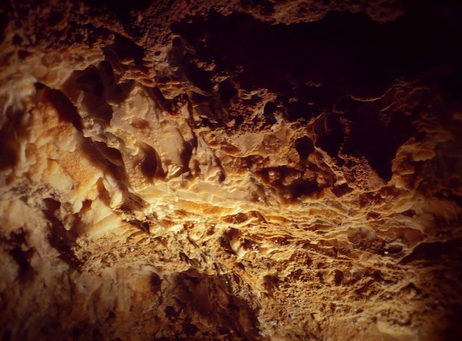 Inside the underground cave.