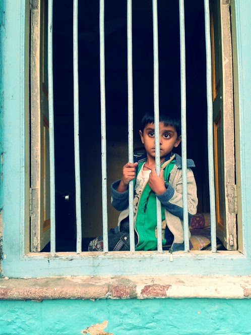 indian boy window