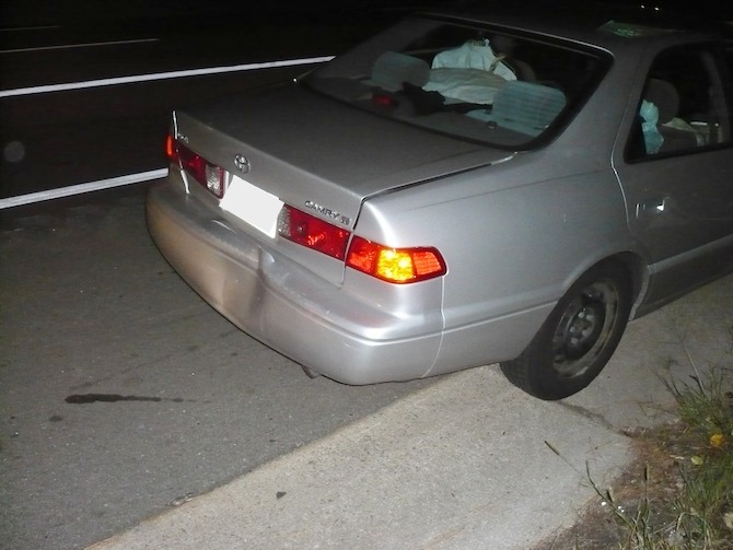 Our loyal Toyota Camry. Various states in the USA. Aug- Nov 2010. The only picture I could find of it, when we got rear-ended.