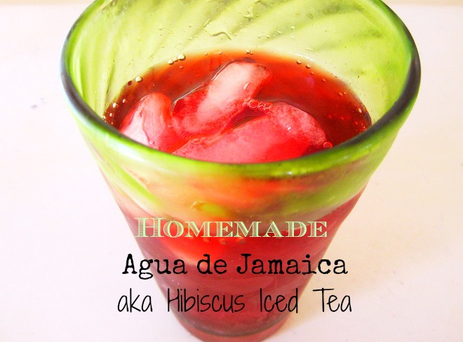 Homemade agua de jamaica
