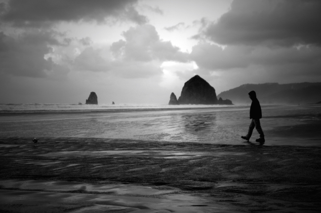cannon beach oregon black and white