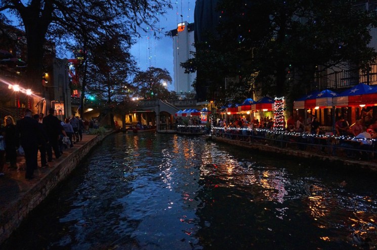 San Antonio river walk holiday lights