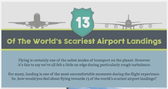 13 Of The Scariest Airport Landings In the World Infographic