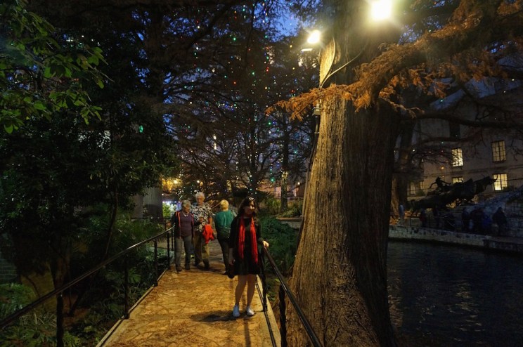 San Antonio river walk holiday lights